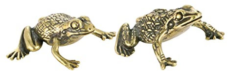 Hoement Goldene Messing Kröten Figuren Kreative Frosch Statue Tischplatte Frösche Dekor Messing Handwerk Statuen