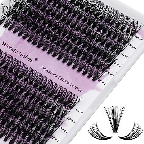 Einzeln Wimpern 240 Pcs Individuelle Wimpern 40P+50P DIY Cluster Wimpern D Curl Mix 16-20mm Einzelclusterwimpern DIY Wimpernbüschel für Wimpernverlängerung zu Hause(40P+50P-0.07-D-MIX16-20)