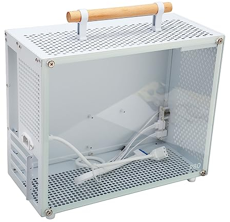 Boîtier PC Micro ATX, Boîtier PC de Jeu ATX Mi Blanc, Boîtier de Bureau pour Mini Châssis D'ordinateur avec Panneaux en Verre trempé, Boîtier D'ordinateur de Jeu avec