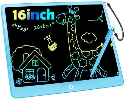 Tavoletta Grafica LCD Scrittura 16 Pollici, Tavoletta Grafica Bambini Elettronica Lavagna Digitale da Disegno con Penna Giochi Giocattolo 3-12 Anni Regali di Natale di Compleanno per Ragazzi Ragazze