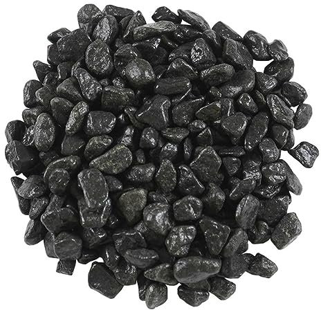 Natürliche farbige Kieselsteine, Blumen-Bonsai-Stein, kleiner Topf, Sukkulenten-Aquarium-Steine, Outdoor-Kies, Aquarium-Vase, dekorativ, 5–8 mm, Schwarz (100 g)