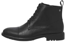 JACK & JONES Jfwbarbican Pu Boot Botines con cordones para hombre, antracita, 43 EU