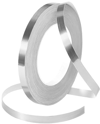 SWYSGS Bande Décorative argenté 50M en Inox Garniture de Moulage Métallisée Finition Effet Miroir Métallisé Peel and Stick Moulure Flexible Auto-Adhésive Moulures et Garnitures Murales