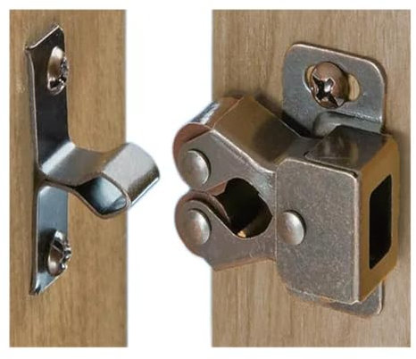 5 pièces butées de porte de meubles couleur cuivre antique loquet à rouleau de porte d'armoire Double loquets doubles avec gâche et vis gratuites (Color : Antique copper, Size : 5pcs)