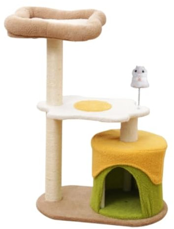 ASHSDI Katzen Kletterbaum Katzenbaum Hoch Großer Kratzbaum, Katzenturm Für Hauskatzen, Katzenhaus Mit Gepolstertem Bett, Gemütliche Eigentumswohnung, Sisal-Kratzbäume Katzenmöbel