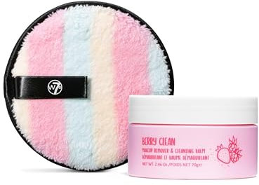 W7 Struccante Extra Berry Clean - Balsamo detergente e dischetti struccanti - Per rimuovere il trucco delicatamente