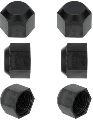 PATIKIL Tapón de Plástico de 5/8, Rosca Hembra 7/8-14UNF 6 Piezas 45 Grados Sae Tapón de Válvula de Ajuste de Tubo de Brida para Tubería de Aire Acondicionado, Negro