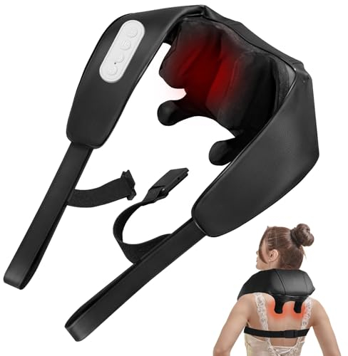 BIBIRE Nackenmassagegerät mit Wärmefunktion, Shiatsu Massagegerät 4D-Massage von tiefem Gewebe, für Schulter, Bein, Körper Muskel Schmerzlinderung, Haus, Büro und Auto verwenden