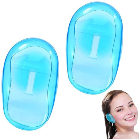 2 x Hairdressing Ear Protectors - Silicone Shields and Waterproof Plastic Caps Protect Ears from Hair Dyes and Water When Showering, Salon or Hairdressing Salon,ohrenschutz,duschhaube kinder