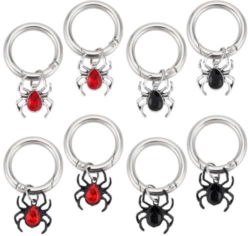 WADORN 8 Stück 4 Stile Spinnenschuh Anhänger. Spinnenstiefel Anhänger Dekorationen Mit Federschnalle Stiefel Charms Schnürsenkel Charms Dekoration Für Stiefeltasche Geldbörse Halloween Dekor