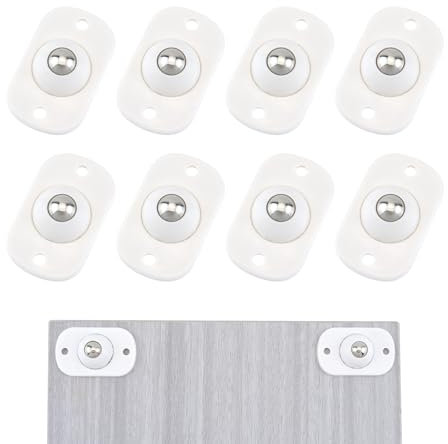 Desenda 8 PCS Self Adhesive Caster Wheels Appliance 360° Swivel Glide Smoothly Mini Rollers Coffee Machines Air Fryer Caster Slider for Kitchen Appliances, Trash Can, Small Furniture (White)