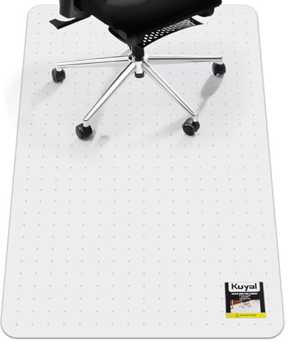 Kuyal Office Chair Mat for Carpet, 91x139 cm (36 x 55) Clear Heavy Duty Computer Chair Mat, Under Desk Protector Carpeted Floors Mat, Easy Chair Movement,Ship Flat
