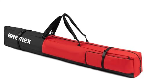GREMEX Skitasche - Skisack für 1 Paar Ski - wasserdichte Skitasche - Robuster Leichte Ski Tasche - Ergonomisch Skisack - Skisack Alpinski - Kompakte Skisack Skitasche Alpin - Ski Zubehör