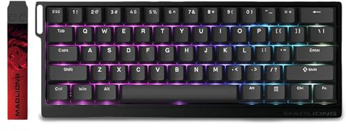 FKZ MADLIONS MAD 60 HE Tastiera da gioco RGB con interruttore magnetico, 60% effetto Hall ad attivazione rapida, azionamento regolabile, hot swap, tastiera meccanica cablata software personalizzato