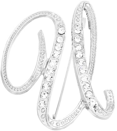 PATIKIL Brief Brosche Pins, Buchstaben Strass Perle Broschen Set Metall Kristall Alphabet A-Z Reversnadel für Damen Schmuck Geschenk Anzug Kleidung Hut Kleid Mantel Handwerk,