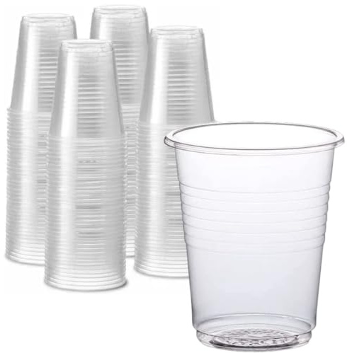 Prieto Larrey - Pack 500 Vasos Reutilizables de Plástico Polipropileno Transparentes - 220ml - Ideal para fiestas y eventos (500, 220ml)