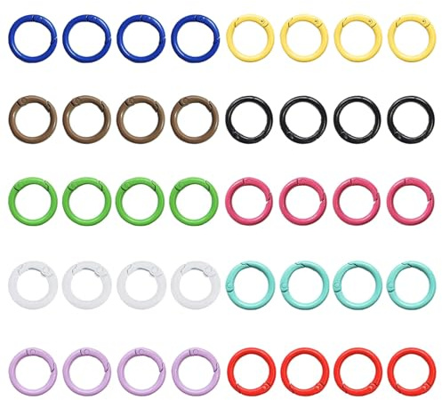 Bunte Rund Karabinerhaken, 40 Stück Bunte Rund Schlüsselanhänger