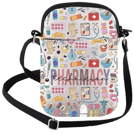 FEELMEM Borsa a tracolla per tecnico farmacista, farmacista, farmacista, rx, farmacista, apprezzamento, regalo di laurea in farmacia, Beige, size