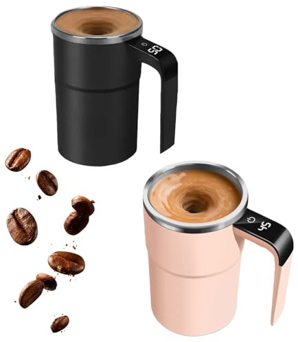 Lot De 2Tasse À Café Auto-Mélangeante, Tasse À Café Magnétique Rechargeable, Tasse À Mélangeur Automatique, Tasse À Cafés À Agitation Automatique, Tasse À Cafés Magnétique, Rechargeable Par Usb