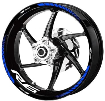Pegatina para llanta Adhesivos para Llantas De Motocicleta para Yamaha YZFR6 YZF-R6 YZF R6 17 Pulgadas. Reflectantes para Juego Adhesivos Decorativos Moto Llantas Calcomanía Kit(Color 5)
