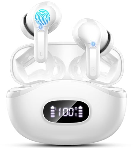 Bluetooth Kopfhörer, 50Std Kopfhörer Kabellos Bluetooth 5.4, Bass-3.0 HiFi Stereo Wireless Earbuds, 4 ENC Noise Cancelling Mic, USB-C in Ear Ohrhörer, IP-X7 Wasserdicht Headphones Sport Gym Joggen