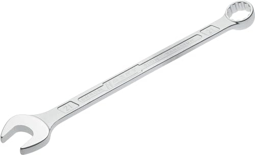 HAZET: Ring-Maulschlüssel 600N-21 verchromt I Ringschlüsselkopf 15 Grad abgewinkelt - Abtrieb: Außen Doppel-Sechskant, Schlüsselweite: 21 mm, Schaft mit extra stabilem HAZET Doppel-T-Profil