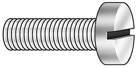 M3.5-0.6 x 12 mm. Cheese Head Slotted Machine Screw, 100 pk.