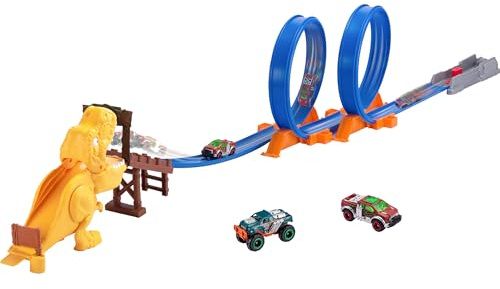 ZURU - Metal Machines – T-Rex – Doppelstrecke mit Mini-Rennwagen – Spiel Auto Kinder – 6702