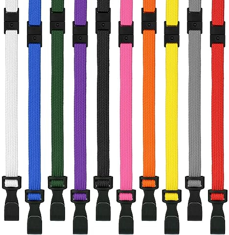 CKB LTD Wegbrechen Sicherheitsleine Schlüsselbändern mit J-Haken-Clips aus Kunststoff für Messen, Festivals, Feierlichkeiten, Konferenzen, Tagungen, Partys, Veranstaltungen uvm