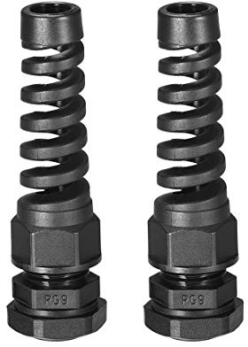 sourcing map PG9 Cable Gland Waterproof IP68 Nylon Joint Adjustable Locknut with Strain Relief for 4.5-7.8mm Dia Wire, 2 Pcs