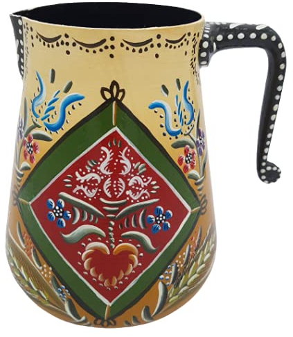 Pot à lait ancien jaune dégradé,Alsace