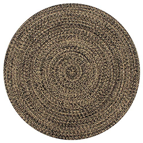 vidaXL Teppich Handgefertigt Jute Schwarz und Natur 120 cm