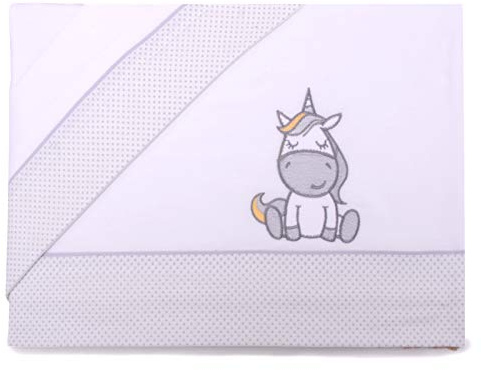 PEKITAS Bebe Juego De Sábanas Finas 3 Piezas para Cuna 60X120 100% Algodón (Unicornio Blanco)