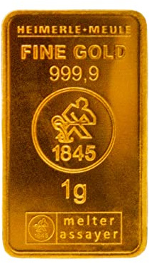 Heimerle + Meule - 1 Gramm Gold Barren - Secain® Card
