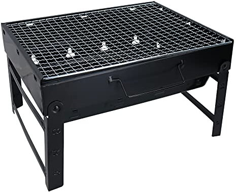 Parrilla plegable portátil de carbón para barbacoa, barbacoa, picnic, camping, playa, ahumador