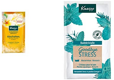 Kneipp Schäumendes Badesalz Abschalten 80 g (1 x 0.08 kg) & Goodbye Stress Wasserminze & Rosmarin Badekristalle, 60g