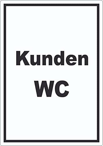 Kunden WC Aufkleber mit Text Toilette hochkant A5 (148x210mm)