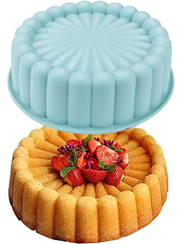 Ghzste Moule de Cuisson en Forme de Tournesol, Moules à Tarte à Tarte à Gâteau Rond Réutilisables en Silicone pour Chocolat Pain