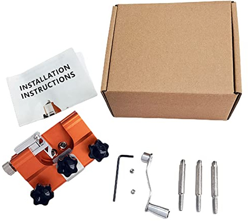 ZEARLY Mini Chainsaw Sharpener Kit, Portable Self-sharpening Auminium alloy Chainsaw Sharpener, Chainsaw Chain Sharpening Jig with 3 Grinding Head for Lumberjack, Garden Worker