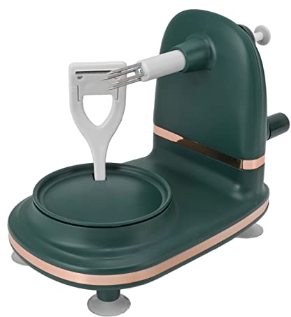 Pelador de Manzanas Hoja de Acero Inoxidable Reemplazable Eficiente Pelador de Frutas Lavable Manivela Ventosas para Cocinar (Tipo actualizado)