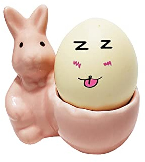 MaoYaMao Huevera de conejo de cerámica para huevos duros (rosa)