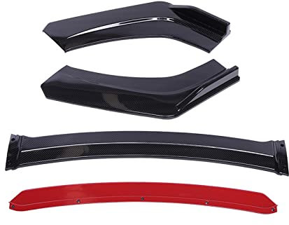 Für BMW E46 E82 E83 E84 E85 E92 1er 2er 3er 4er X1 X2 Auto Frontschürze Lip Splitter Universal Spoiler Diffusor Lip Kit Auto Heckspoiler Hinten Heckspoiler Flügel (Farbe : Carbon Fiber and Red)