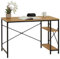 CARO-Möbel Schreibtisch TAVIRA im Industrial Stil aus Metall in schwarz und MDF Wildeiche, Tisch im minimalistischen Vintage Look mit 2 offenen Fächern