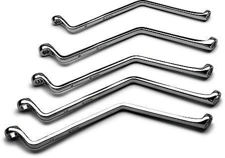 Capri Tools Brake Bleeder Wrench Set, Angled Double Box End, 7 to 11 mm, 5-Piece, Metric