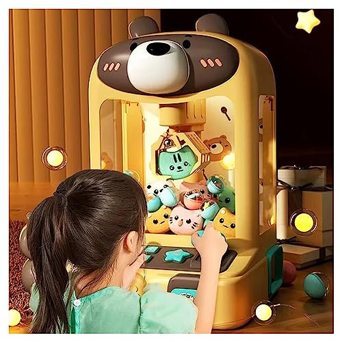 Jouet à Griffe Machine a Bonbon avec Pince avec 30 Peluches,10 Gashapons Machine Attrape Bonbon Machine à Sucreries pour Garçons Filles Âge 5-8-10-13,Bear