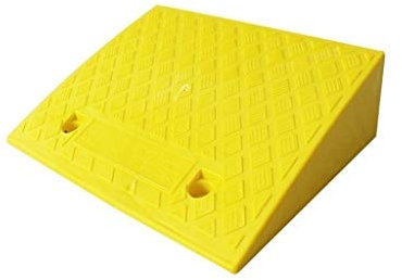 ANSNOW Gelbe Und Schwarze Rampenmatte Mit Mehreren Höhen, Rutschfeste Dreiecksauflage Aus Kunststoff Für Den Außenbereich, Auto-Bergauf-Matte, Heim-Bordsteinrampen, 13–19 cm/Gelb/50 * 38 * 15Cm