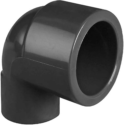 Klebe Fitting Reduzier Winkel 90° Grad aus Kunststoff für 50 auf 40mm PVC Rohr Außendurchmesser i-i 2 Muffen Anschlüsse zum Verkleben Druck PN16 Stück Bogen Reduzierung Adapter