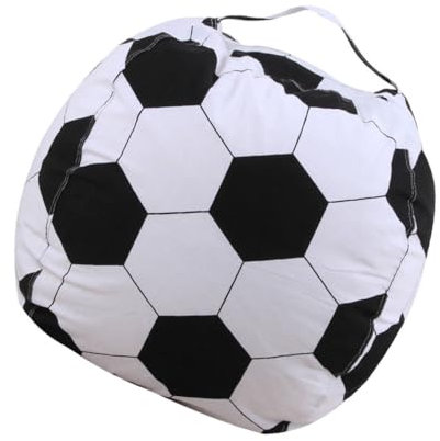 ibasenice Boys and Girls Stuffable Storage Bag Football Pattern Toy Organizing Bag Zipper Functional Beanbag Chair for Toys Comfortable for Reading Lounging