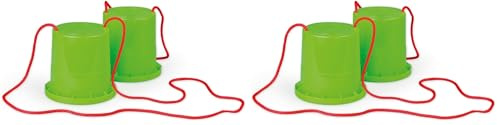 Lena 61410 Topfstelzen Uni, Laufdosen ca. 17 cm, Kindertopfstelzen zum Balance üben, Becherstelzen einfarbig, Laufdollis für Kinder ab 36m, Sortiert (Packung mit 2)