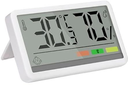 JOYELEC Mini termometro e igrometro digitale per interni portatile ad alta precisione LCD 2 in 1 con indicatore di funzione, ℃/℉ opzionale, display umanizzato di comfort